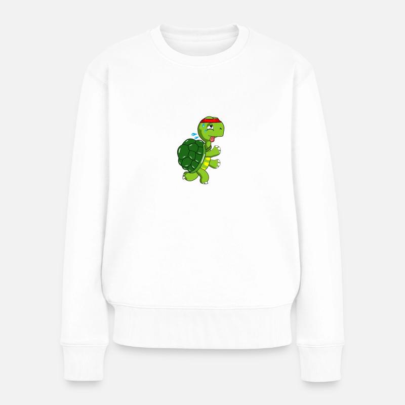 Tortue de jogging - Pull Premium bio Femme - blanc