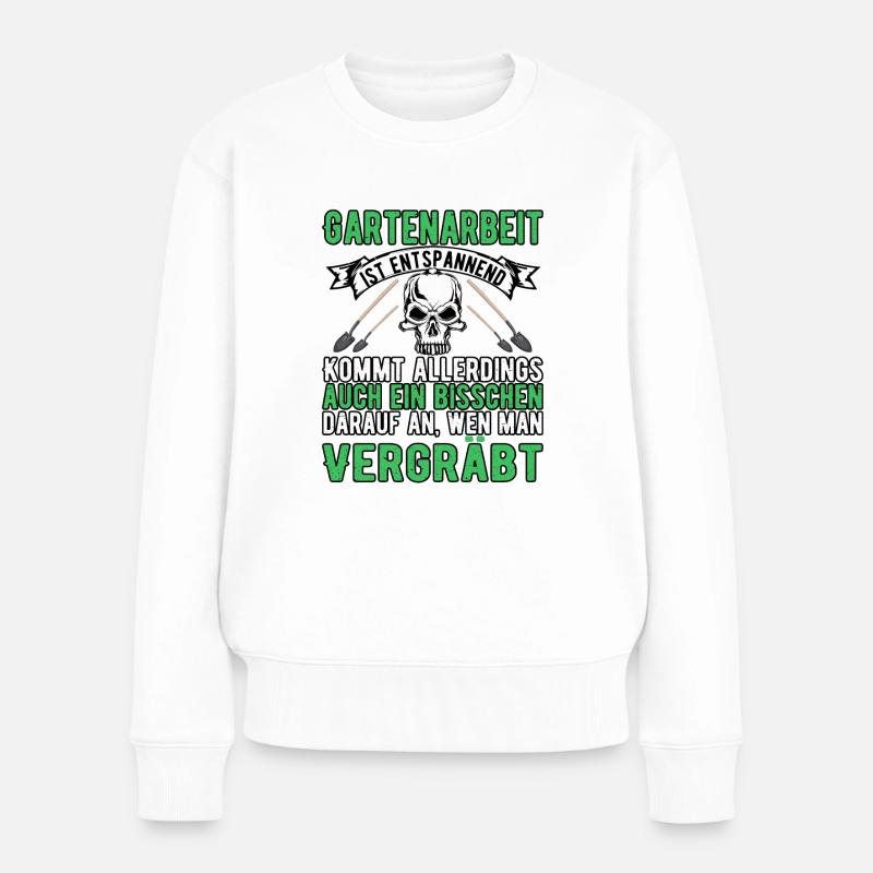 Gartenarbeit - Frauen Premium Bio Pullover - Weiß