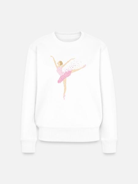 Tanzende Ballerina - Frauen Premium Bio Pullover - Weiß