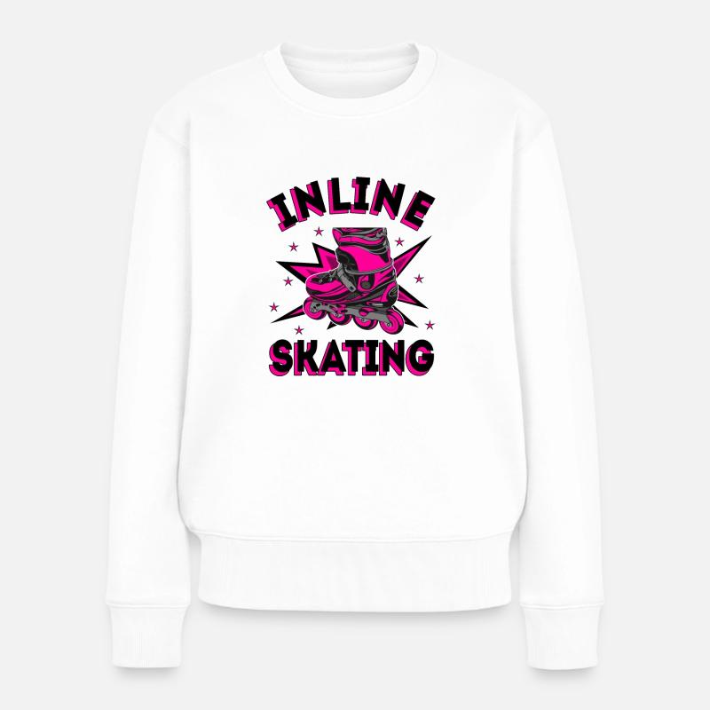 Inline Skating Inline-Skates - Frauen Premium Bio Pullover - Weiß
