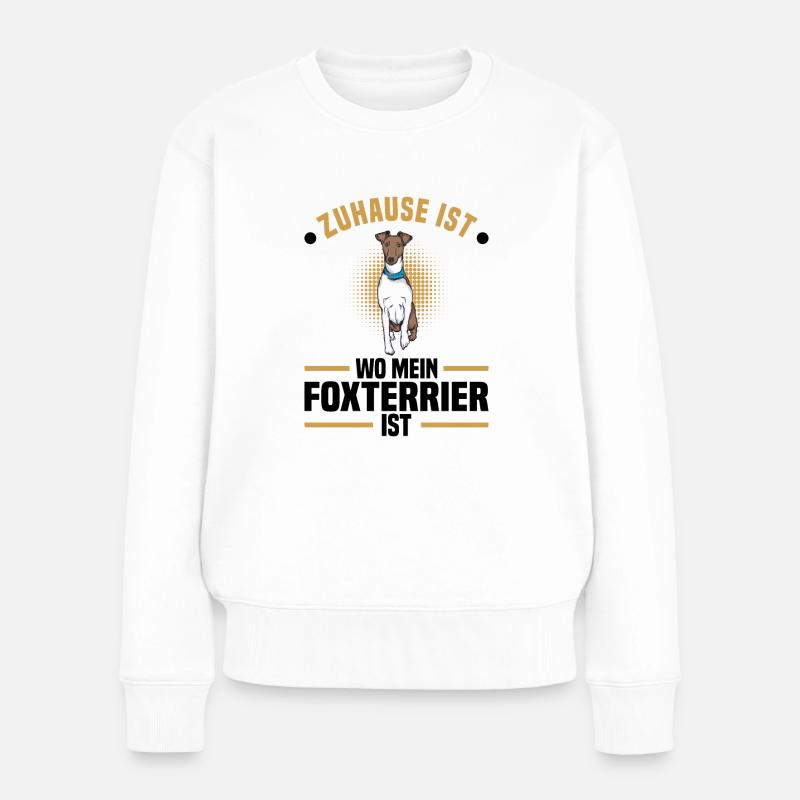 Foxterrier - Frauen Premium Bio Pullover - Weiß