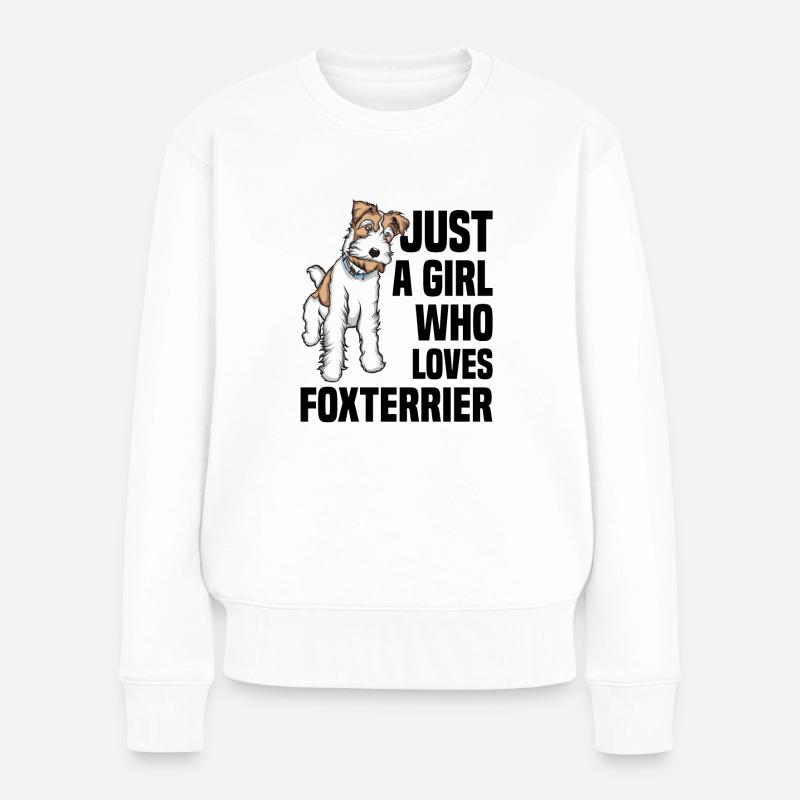 Foxterrier - Frauen Premium Bio Pullover - Weiß