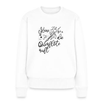 Querflöte - Frauen Premium Bio Pullover - Weiß - Vorne - Julia (174cm)