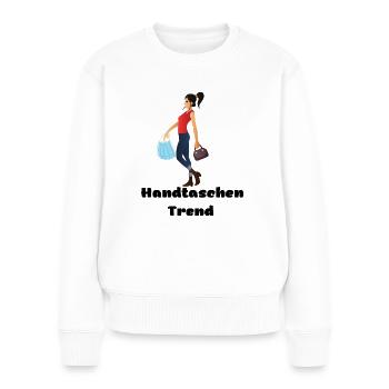 Handtaschen Trend 2022 Maske neue Funktion - Frauen Premium Bio Pullover - Weiß - Vorne - Julia (174cm)
