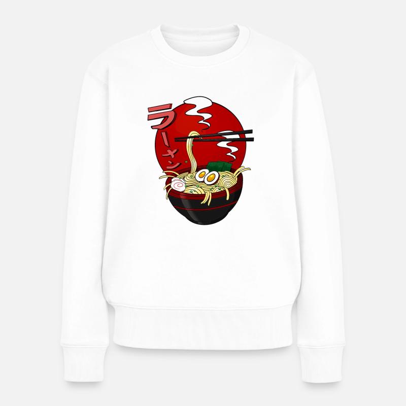 Ramen - Frauen Premium Bio Pullover - Weiß