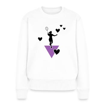 badminton badminton badminton crossminton badminton - Pull Premium bio Femme - blanc - Devant - Julia (174cm)