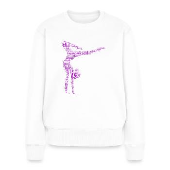 Woman Gymnast Famel - Fan Acrobat Design - Frauen Premium Bio Pullover - Weiß - Vorne - Julia (174cm)