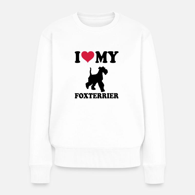 Foxterrier - Frauen Premium Bio Pullover - Weiß