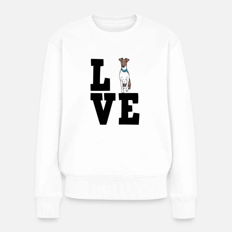 Foxterrier - Frauen Premium Bio Pullover - Weiß