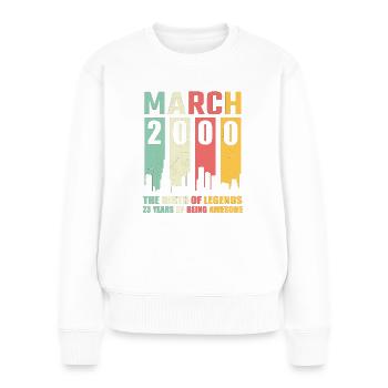 23rd birthday March Born in 2000 Gift idea - Women's Premium Organic Jumper - white - Front - Julia (174cm)