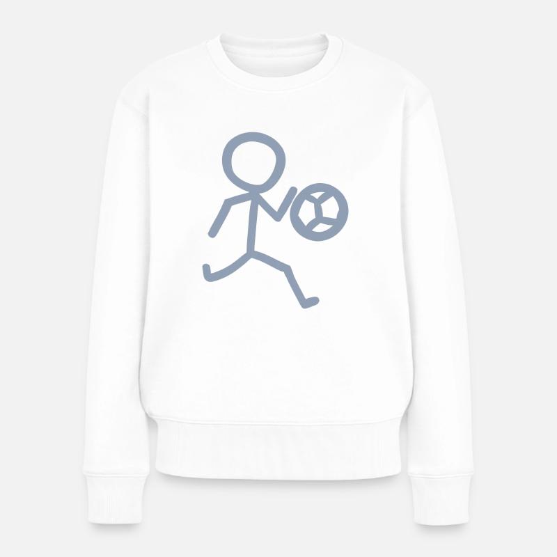 Fußballer Minimalist - Frauen Premium Bio Pullover - Weiß