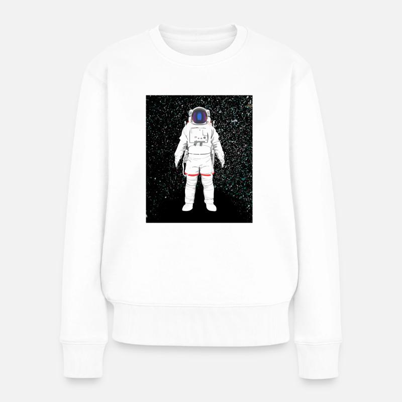 Astronaut im Kosmos - Frauen Premium Bio Pullover - Weiß