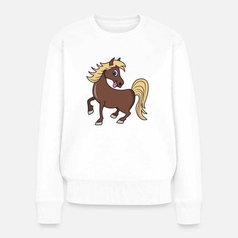 Poney cheval mignon - Pull Premium bio Femme - blanc