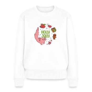 Holly Jolly Axolotl - Women's Premium Organic Jumper - white - Front - Julia (174cm)