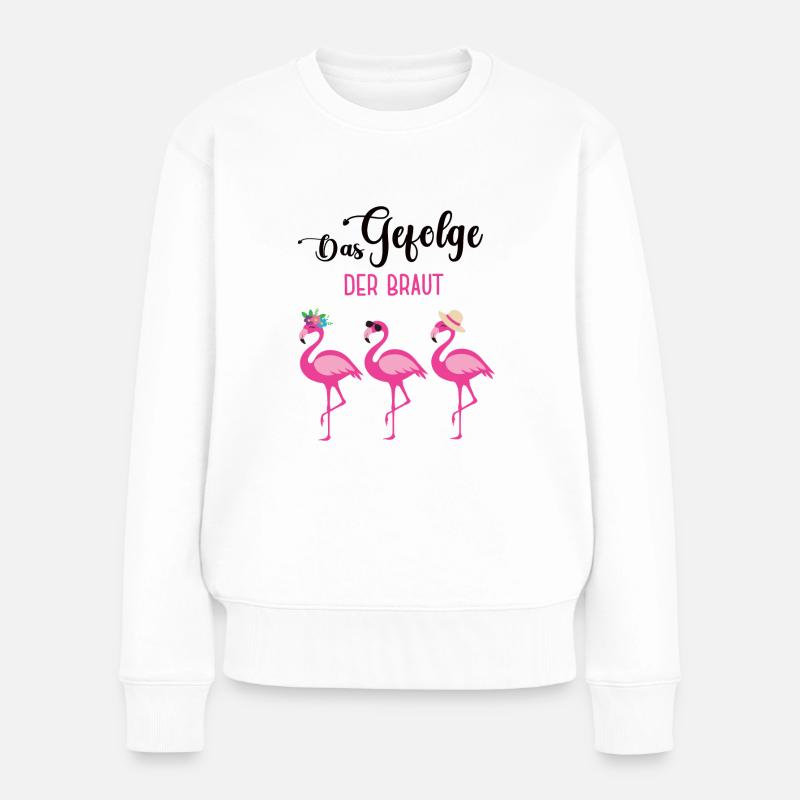 Team Braut Bride Trauzeugin Junggesellinenabschied - Frauen Premium Bio Pullover - Weiß