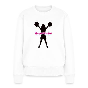 Cheerleader Anfeuern Cheering Pompons Cheerleading - Frauen Premium Bio Pullover - Weiß - Vorne - Julia (174cm)