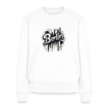 Berlin Lettrage Grafitti Style Allemagne - Pull Premium bio Femme - blanc - Devant - Julia (174cm)