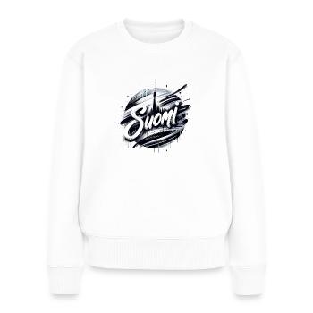 Suomi Finland Finnland - Frauen Premium Bio Pullover - Weiß - Vorne - Julia (174cm)