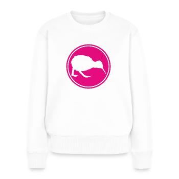 Kiwi - Neuseeland - New Zealand - Maori - Aotearoa - Frauen Premium Bio Pullover - Weiß - Vorne - Julia (174cm)
