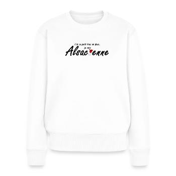Je suis Alsacienne région Alsace - Pull Premium bio Femme - blanc - Devant - Julia (174cm)