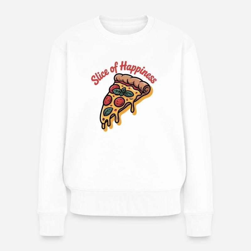 Tranche de bonheur - Pizza - Pull Premium bio Femme - blanc