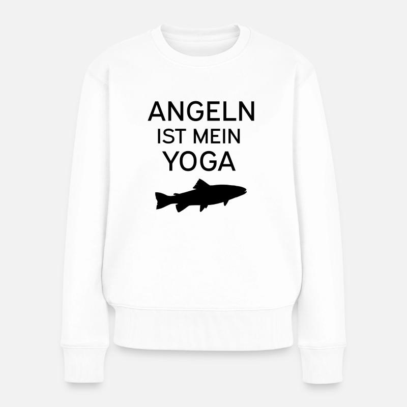 Angeln - Frauen Premium Bio Pullover - Weiß