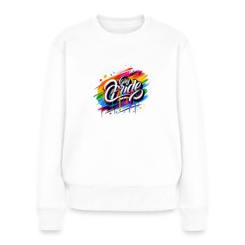 Gay Pride - LGBTQIA+ - LGBT - Pull Premium bio Femme - blanc - Devant - Julia (174cm)