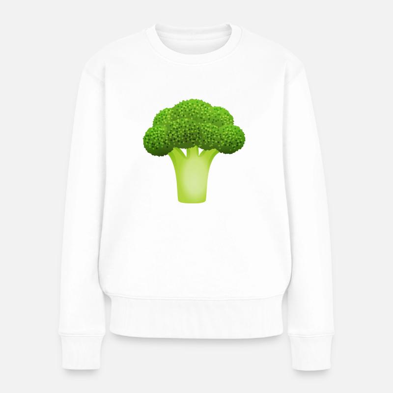brokkoli gemüse008 - Frauen Premium Bio Pullover - Weiß