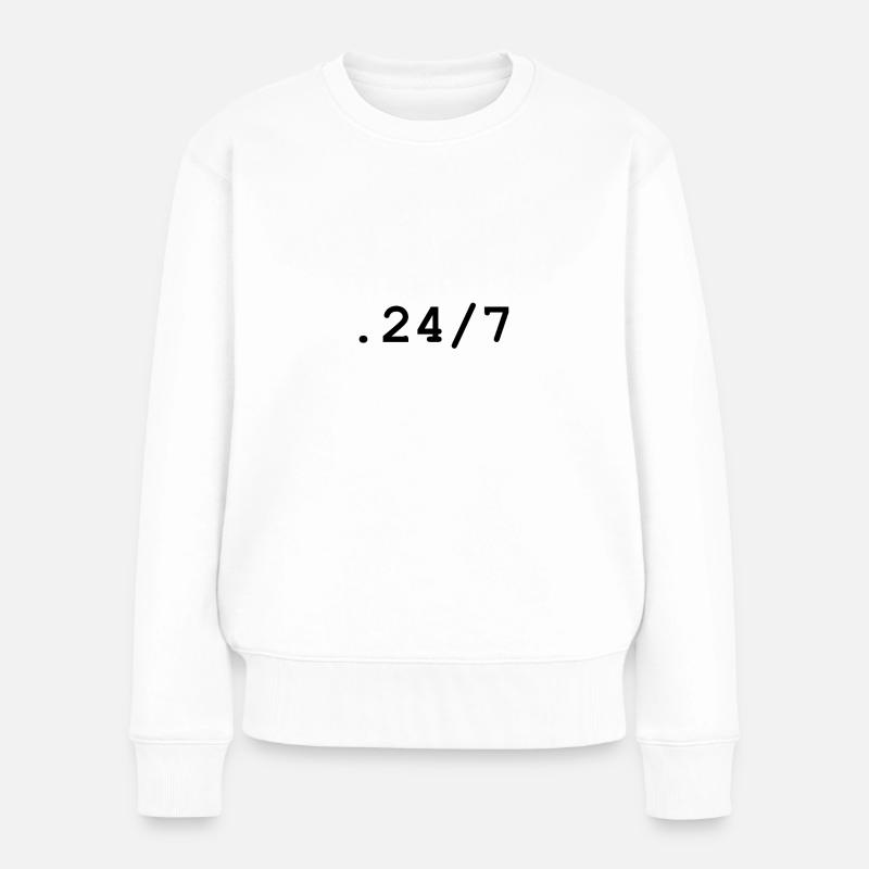 .24/7 - Frauen Premium Bio Pullover - Weiß