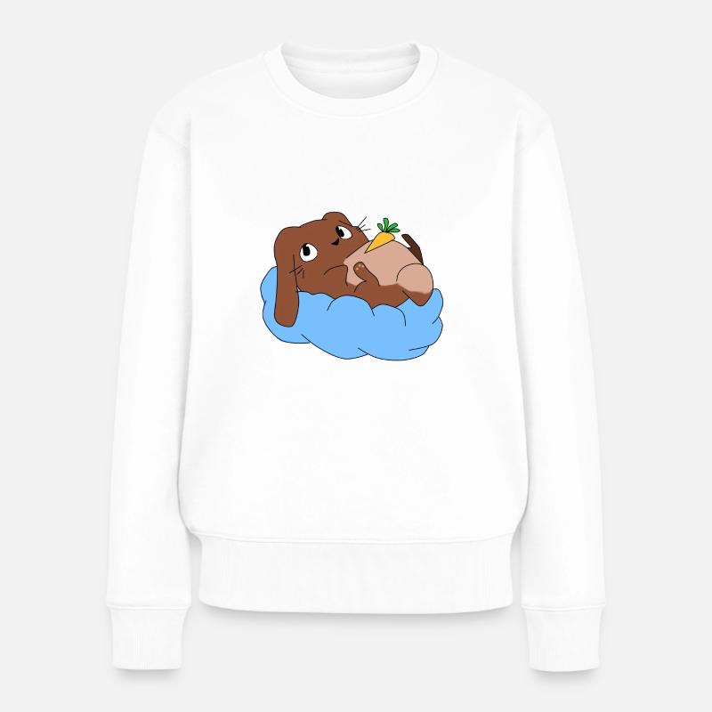 Hasi auf wolke - Frauen Premium Bio Pullover - Weiß