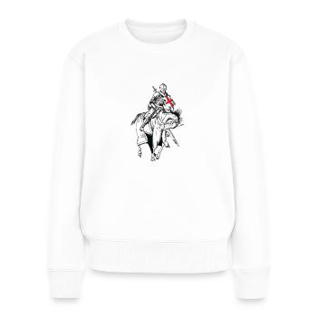 Ritter - Kreuzritter - Ritterschild - Schwert - Frauen Premium Bio Pullover - Weiß - Vorne - Julia (174cm)