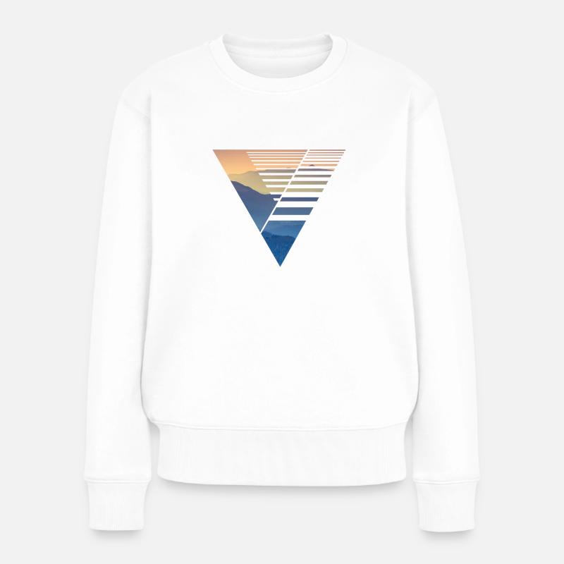Vector Design Triangle - Frauen Premium Bio Pullover - Weiß