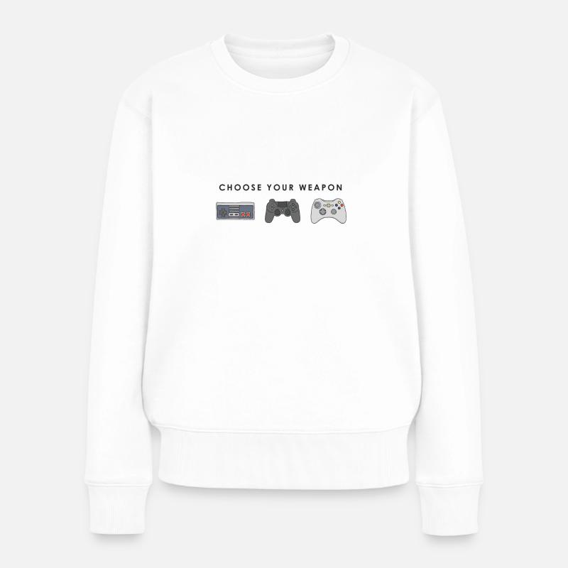 Classic Game - Frauen Premium Bio Pullover - Weiß