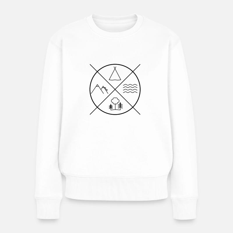Nature - Frauen Premium Bio Pullover - Weiß