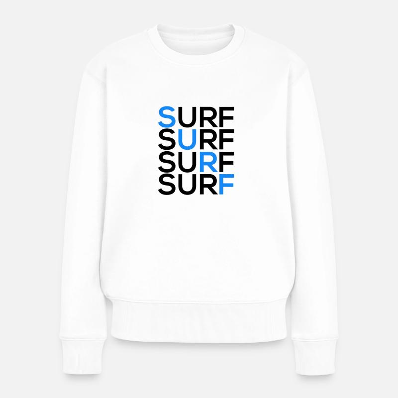 Surf Surf Surf Surf - Women's Premium Organic Jumper - white