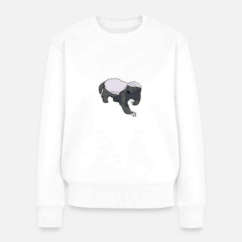 Honig Dachs - Frauen Premium Bio Pullover - Weiß