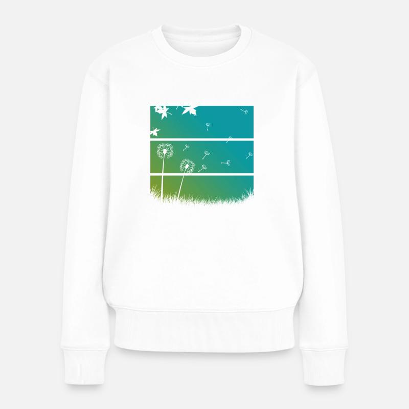 Pusteblumen - Frauen Premium Bio Pullover - Weiß