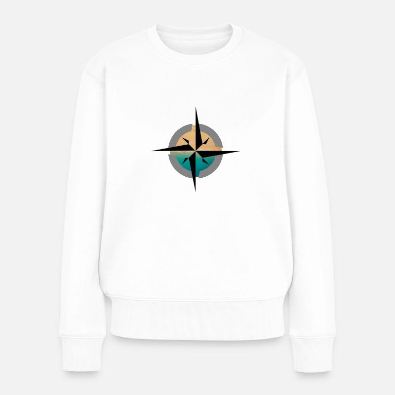 Kompass Urlaub Süden - Frauen Premium Bio Pullover - Weiß