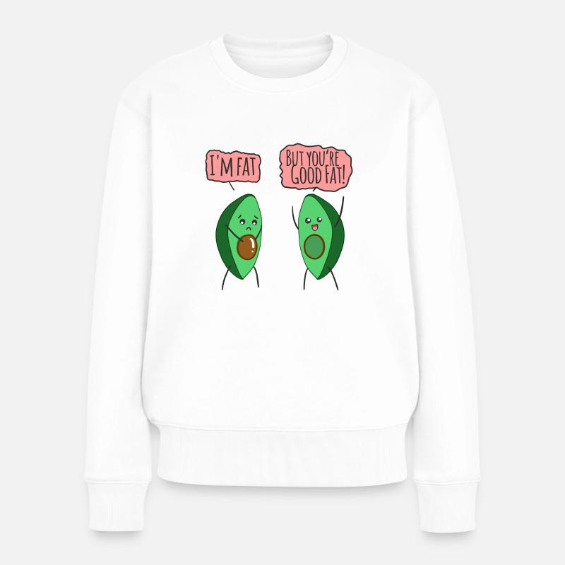 Avocado - Frauen Premium Bio Pullover - Weiß