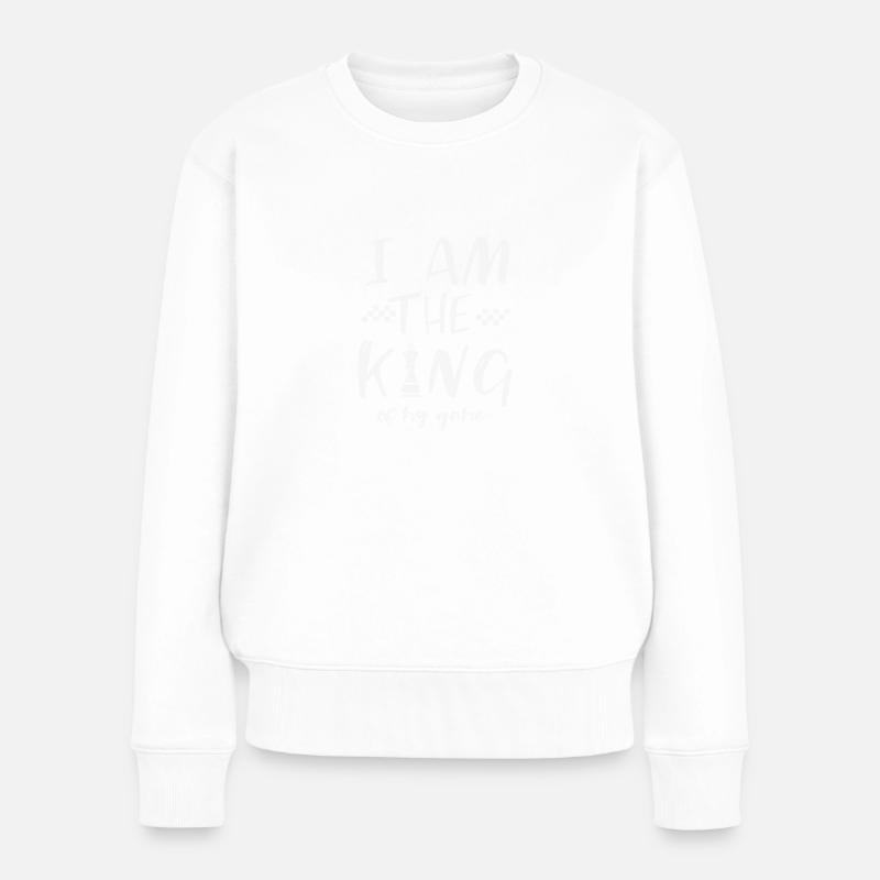 JE SUIS LE ROI DE MON JEU - T-shirt Echecs - Echecs - Pull Premium bio Femme - blanc