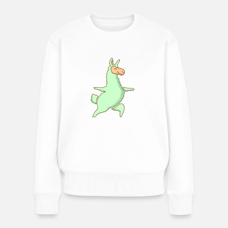 Lama - Frauen Premium Bio Pullover - Weiß