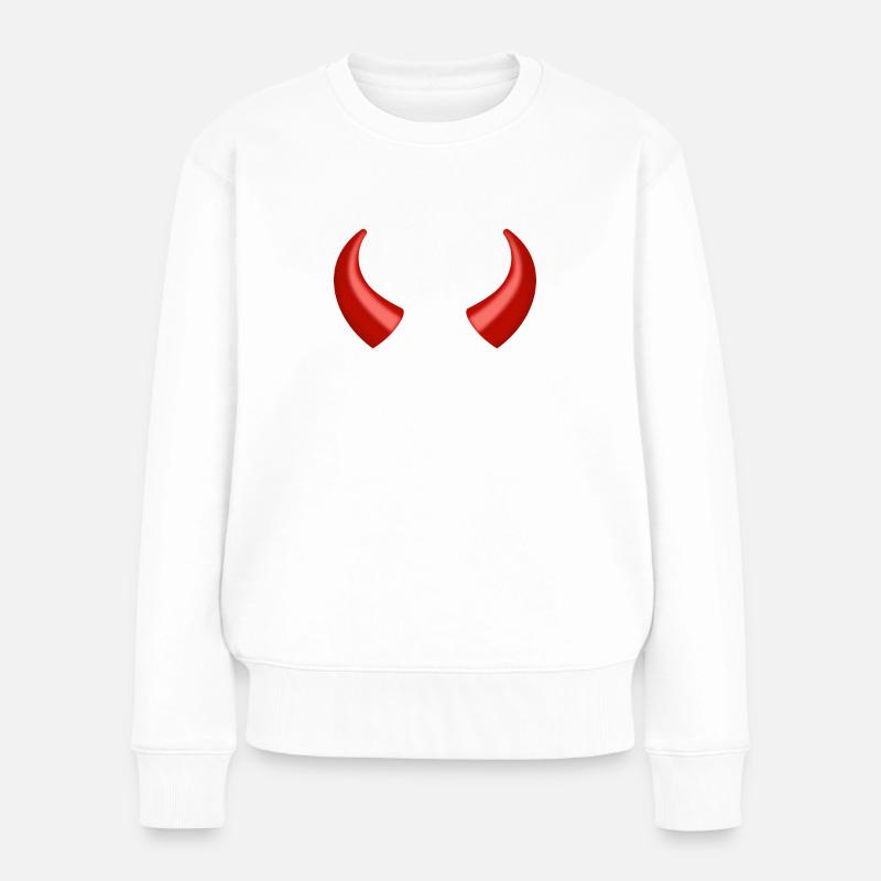 Teufel - Frauen Premium Bio Pullover - Weiß