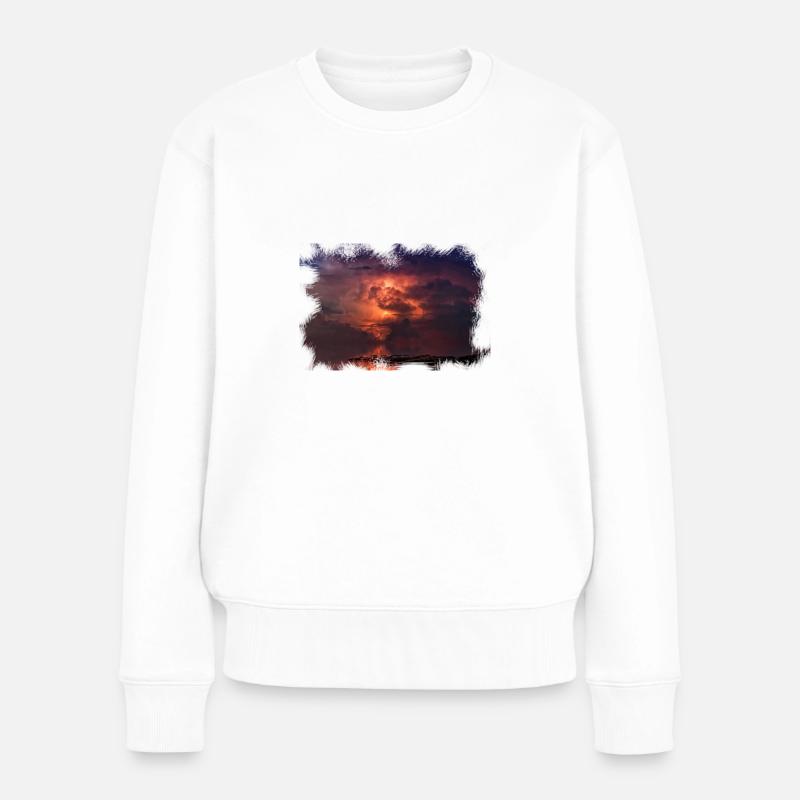 Scratched 'Thunder' - Frauen Premium Bio Pullover - Weiß