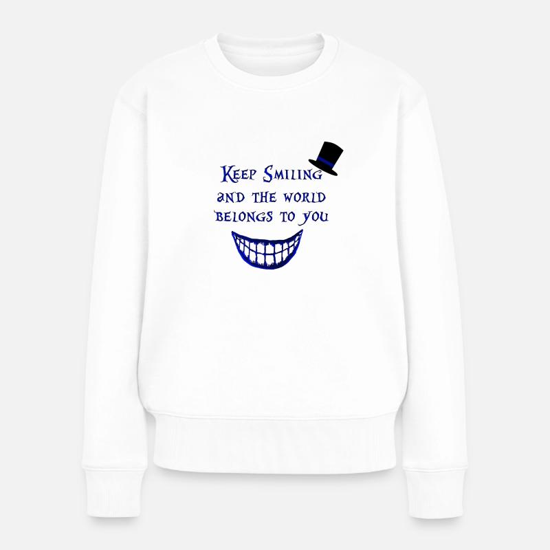 Continuez à sourire et le monde vous appartient Alice - Pull Premium bio Femme - blanc