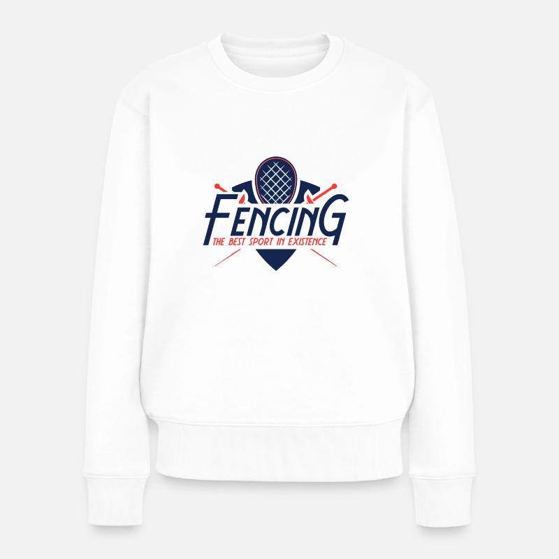 Fechten Fechter Sport Männer Frauen Geschenk Idee - Frauen Premium Bio Pullover - Weiß