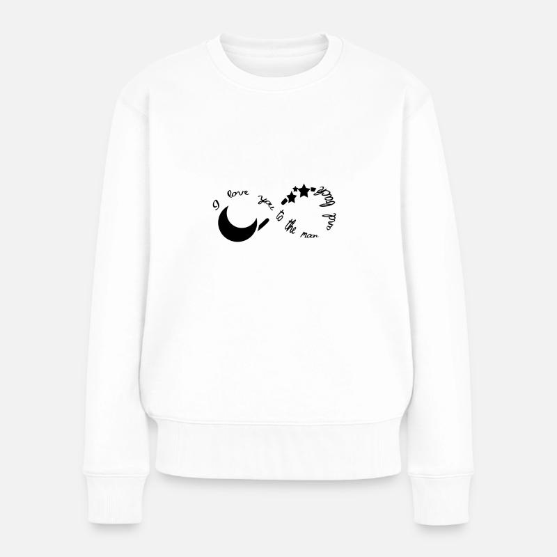 Infinity - I love you to the moon and back - Frauen Premium Bio Pullover - Weiß