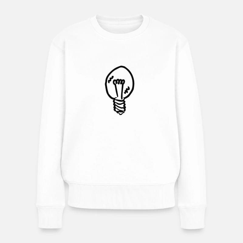Glühbirne #IDEE (Schwarz) - Frauen Premium Bio Pullover - Weiß