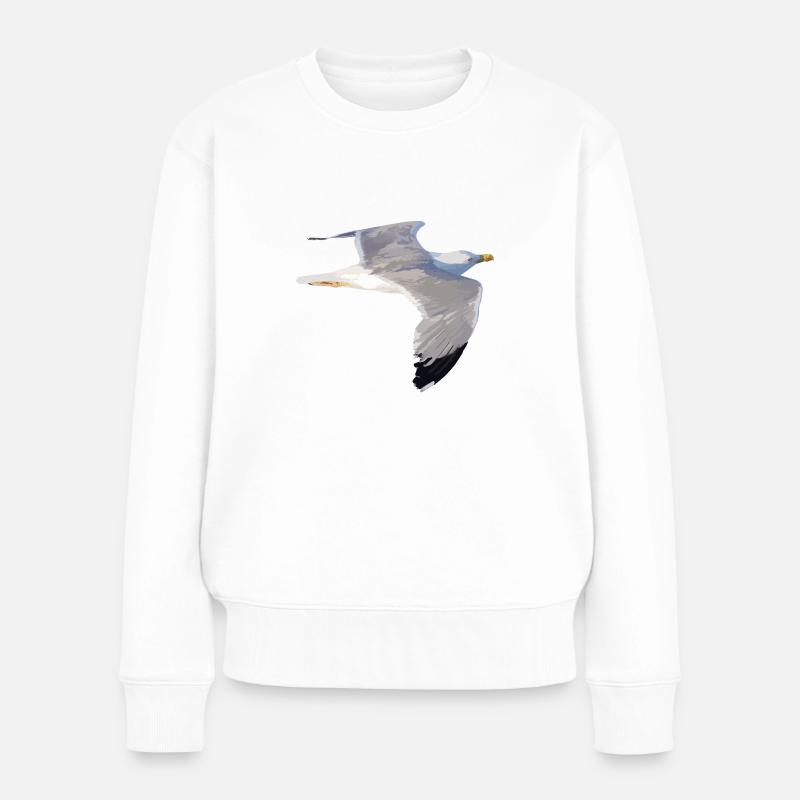 Möwe - Frauen Premium Bio Pullover - Weiß
