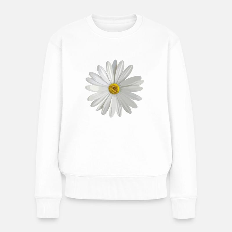Gänseblümchen - Frauen Premium Bio Pullover - Weiß