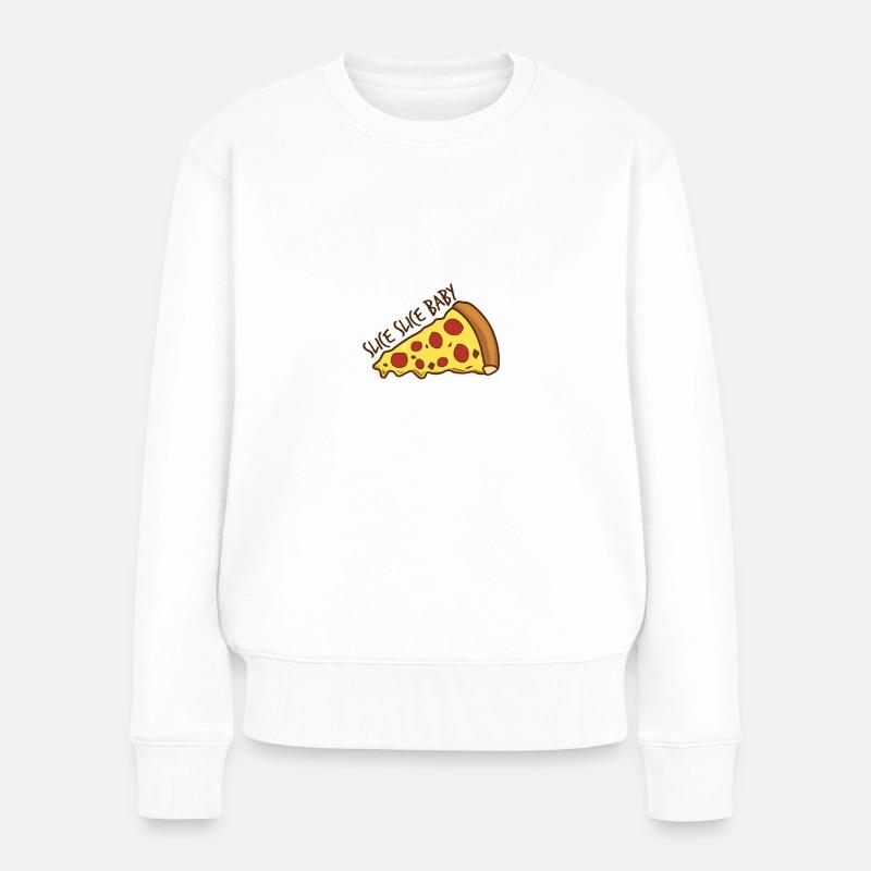 Pizza - Frauen Premium Bio Pullover - Weiß